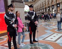 The Galleria Vittorio Emanuele in Milan. Two Italian soldiers in the Galleria Vittorio Emanuele provide a great photo opportunity.