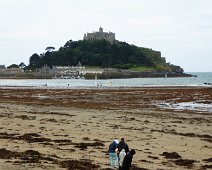 Saint Michael's Mount, Cornwall, England with an incoming tide. This small island in the English channel has been occupied since at least 4000BC and is only accessible by foot during low tide It served as an abbey since at...