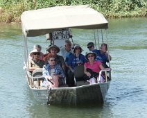 Game Viewing by Boat While at the Impalila Lodge in Namibia we came, went and did our game viewing by boat. Kenn and Sylvia seem to be deep in discussion while Joyce may be...