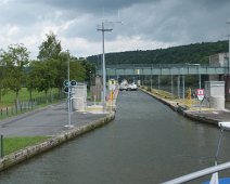 B00_Rhapsody06_Locks The Rhapsody enters one of the 66 locks on the trip. The Rhapsody was 11.6 meters wide and the canals were 12 meters wide. To manuver, she had twin, 360-degrees...