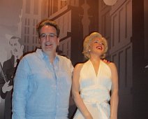 D00_PaulandMarilyn Paul poses with Marilyn at Madame Tussauds .