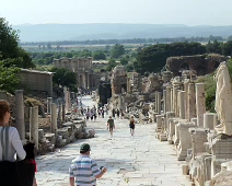 D04_EphesusMainStreet Main street, Curetes library and market stalls in old Ephesus. Ephesus had a population of 250,000 in the 1st century BC, was one of the seven churches of Asia...