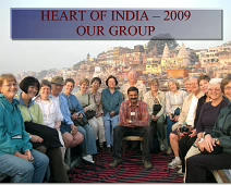 A02_India_OurGroup The sixxteen members of our group with Trip Leader Anshuman Tripathi - west bank of the Ganges River in back. From left is: Julie and Lisa - Virginia; Sylvia...