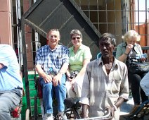 B05_Jer-Sylv_Rickshaw Sylvia and Jerry on the first of several Rickshaw rides - this one thru the markets of Old Delhi.