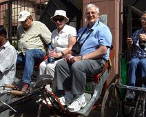 B07_Joyce-Kenn_Rickshaw Joyce and Kenn ready for their Old Delhi rickshaw ride.