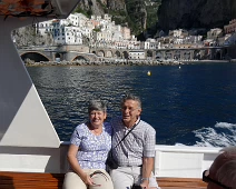 Jerry & Sylvia on the water taxi enroute to Almafi. Jerry & Sylvia on the water taxi enroute to Almafi.