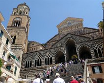 The first of many cathedral we visited. Amalfi Cathedral is a 9th-century Roman Catholic cathedral in the Piazza del Duomo, Amalfi, Italy. It is dedicated to the Apostle Saint Andrew whose relics are kept here. Towering over it on the left is a bell tower of 1180–1276, with a majolica drum at the top surrounded by four smaller drums. The first of many cathedral we visited. Amalfi Cathedral is a 9th-century Roman Catholic cathedral in the Piazza del Duomo, Amalfi, Italy. It is dedicated to...