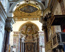 The main alter of the Amalfi Cathederal. Almafi stole itself a venerable saint from the Holy Land in the 12th century, which is why the body of St. Andrew the Apostle lies under the altar in a lavishly decorated crypt started in 1206. The main alter of the Amalfi Cathederal. Almafi stole itself a venerable saint from the Holy Land in the 12th century, which is why the body of St. Andrew the...