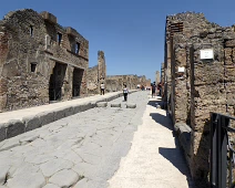 Main street of Pompeii. Once a thriving and sophisticated Roman city, Pompeii was buried in meters of ash and pumice after the catastrophic eruption of Mount Vesuvius in 79 A.D. Main street of Pompeii. Once a thriving and sophisticated Roman city, Pompeii was buried in meters of ash and pumice after the catastrophic eruption of Mount...