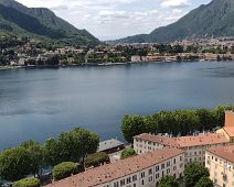 Across Lake Como looking south. Across Lake Como looking south. Our hotel is left, center behind the trees.