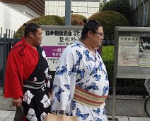 Joyce finds a couple of sumo wrestlers. Joyce finds a couple of sumo wrestlers.