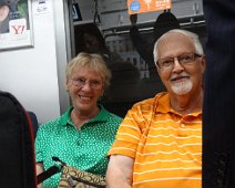 We rode quite a few trains and quite a few subways. Joyce and Kenn have found the senior seats and seem to be enjoying the ride. We rode quite a few trains and quite a few subways. Joyce and Kenn have found the senior seats and seem to be enjoying the ride.