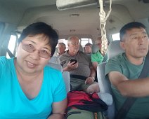 C002_Tunga Guide Tunga and Driver Baagi in the front seat; Joyce and Kenn in second, and Sylvia in the rear.