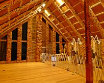 C014_Marae A replica of a tribal meeting house (marae) inside the Auckland Museum.