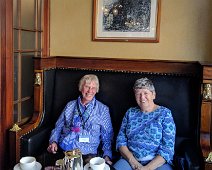 D02_A_Theatercafeen Joyce and Sylvia at the Theatercaféen near the National Theater in Oslo. We stopped in for a sweetie as we familiarized with Oslo.