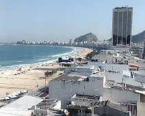 View from our hotel, Windsor Leme, looking to the south down Copacabana Beach. View from our hotel, Windsor Leme, looking to the south down Copacabana Beach.