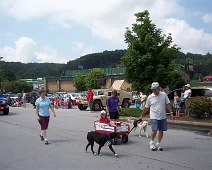 Sadie in 4th of July Parade 2004 with Mom and Dad. Sadie in 4th of July Parade 2004 with Mom and Dad.