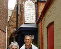 Irene and Jerry pose in front of the The Three Mariners pub in Scarborough. Irene and Jerry pose in front of the The Three Mariners pub in Scarborough.