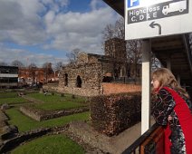 Angela enjoy the views. In the back ground is Leicester's St. Nicholas church and in the foreground ruins from ancient Roman baths. Angela enjoy the views. In the back ground is Leicester's St. Nicholas church and in the foreground ruins from ancient Roman baths.