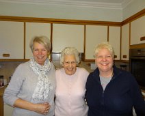 Aunt Mary Johnson and her two daughters: Kathleen on our left and Ann on the right. This in Auntie Mary's kitchen in Newcastle. Aunt Mary Johnson and her two daughters: Kathleen on our left and Ann on the right. This in Auntie Mary's kitchen in Newcastle.