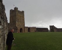 Jerry leaving the loo and heading toward the keep of Richmond Castle in Richmond, North Yorkshire. Jerry leaving the loo and heading toward the keep of Richmond Castle in Richmond, North Yorkshire.