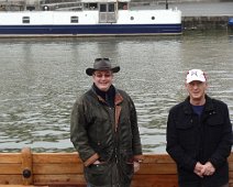 Paul and Jerry inspecting one of the old ships in the Bristol Harbour. Paul and Jerry inspecting one of the old ships in the Bristol Harbour.