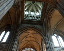 Rose window in the Truro Cathederal. Stained glass windows in the Truro Cathederal.