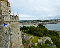 Another view back to the mainland from Mont-Saint-Michel. Another view back to the mainland from Mont-Saint-Michel. Sylvia (in the foreground on the left with a blude jacket) is enjoying the sights.