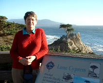 Sylvia in front of the Lone Cypress. November 2006 trip to California with Al & Sheila. Sylvia in front of the Lone Cypress.