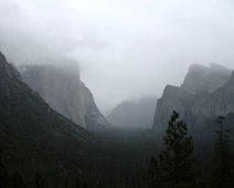 Yosemite National Park. November 2006 trip to California with Al & Sheila. Yosemite. Bad weather as we head into Yosemite National Park.